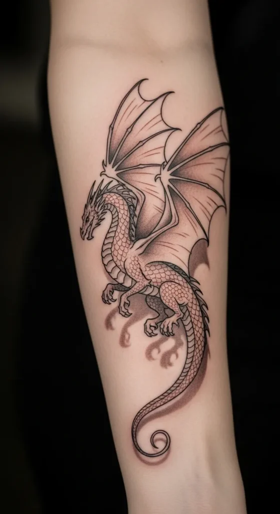Dragon Coiled in Flight