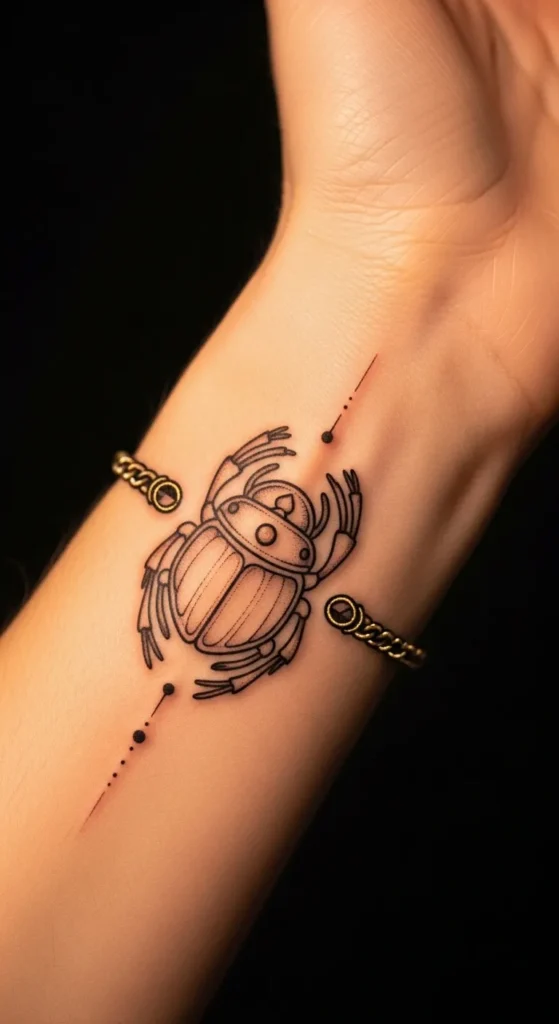 Egyptian Scarab Line Band