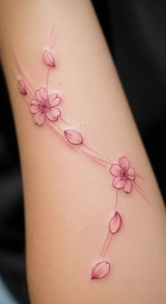 Falling Cherry Blossom Petals