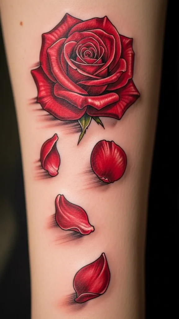 Falling Petal Red Rose