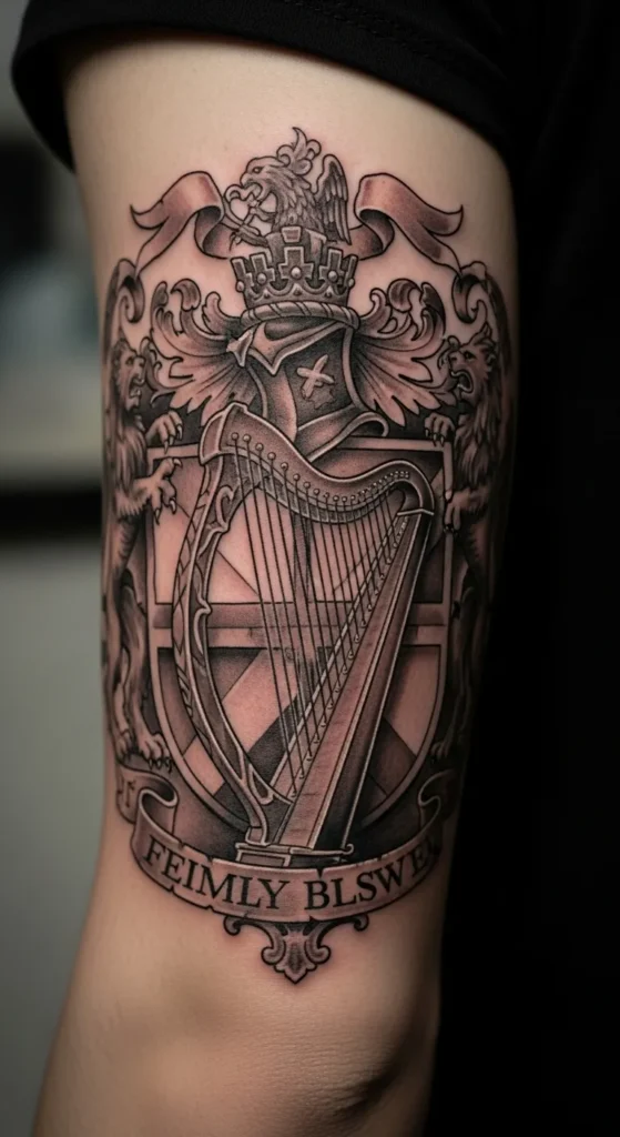 Family Crest Harp Element