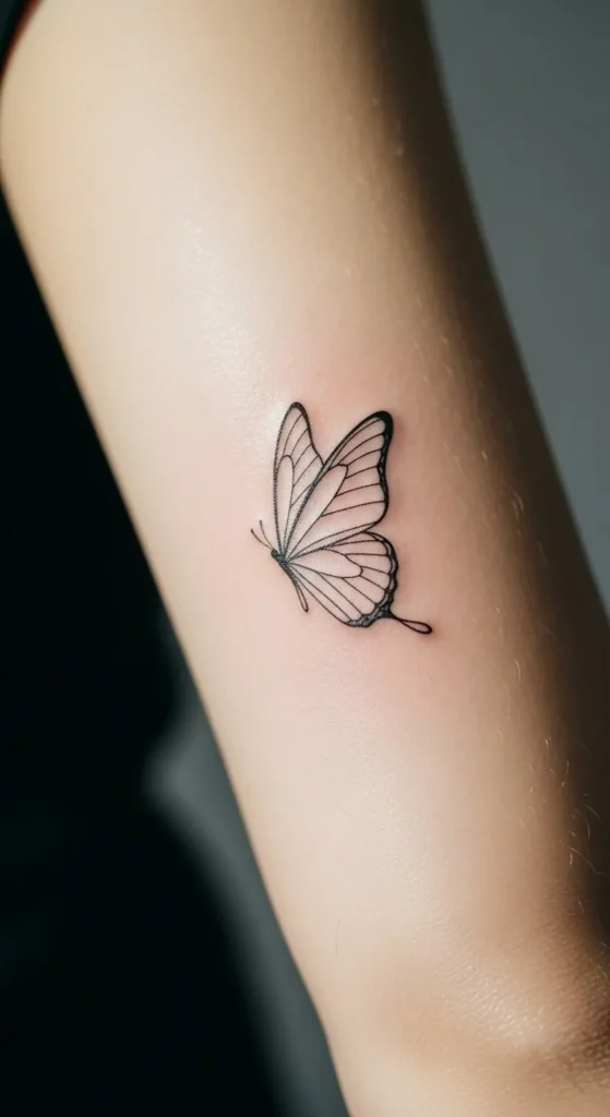 Fine Line Single Butterfly