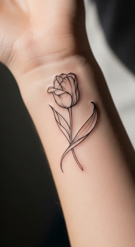 Fine-Line Tulip Wrist Wrap