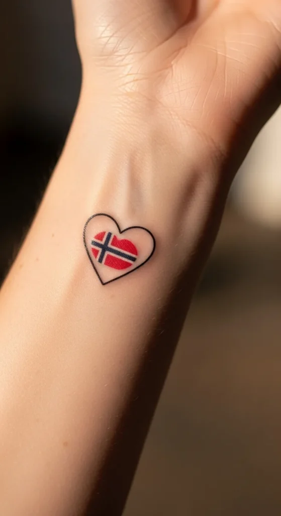 Flag Heart Outline