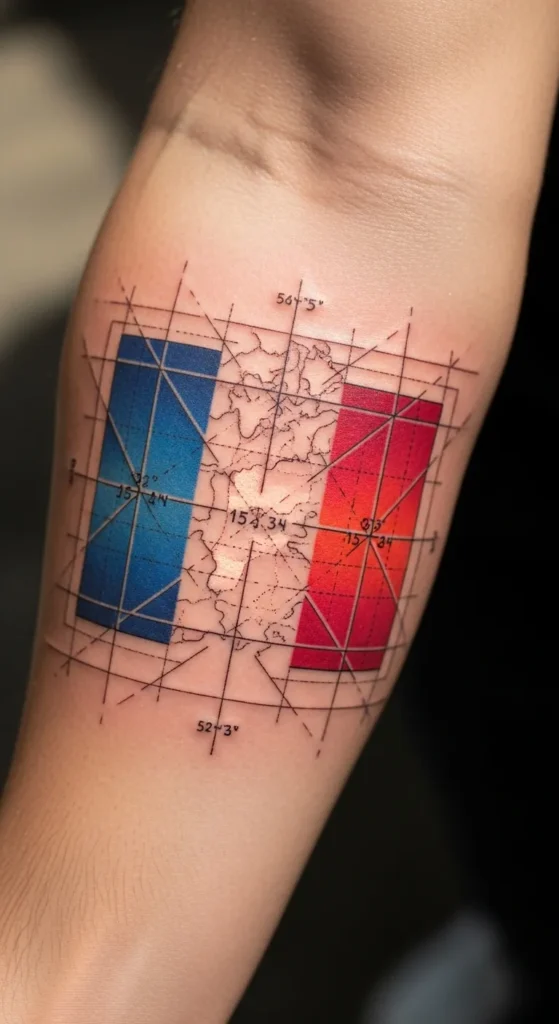 Flag with Coordinate Lines