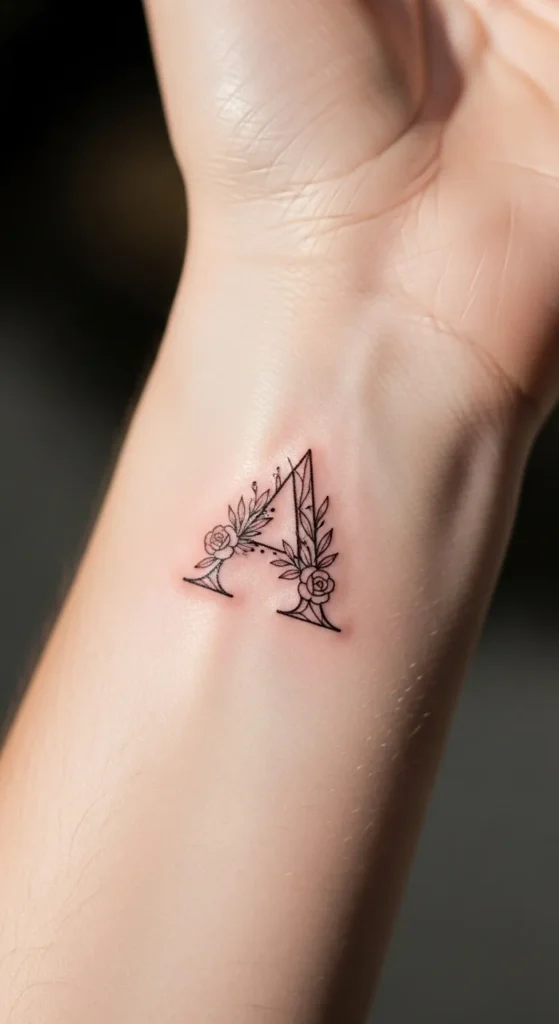 Floral Initial Tattoos