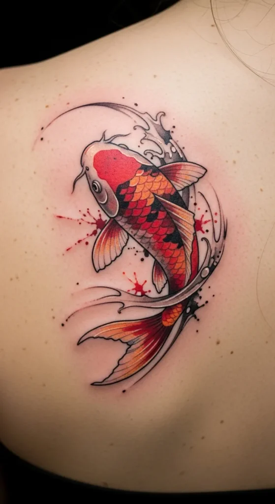 Flowing Koi Fish Splash