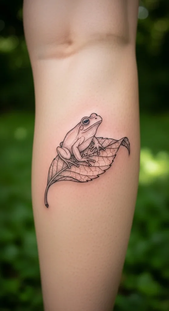 Frog Sitting on Leaf