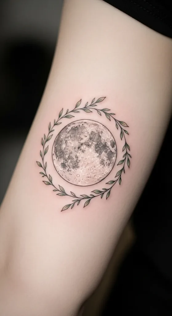 Full Moon With Thin Vine Wrap