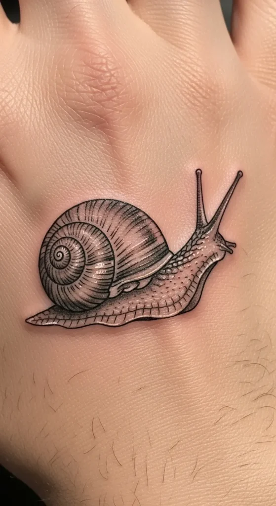 Garden Snail Line Art