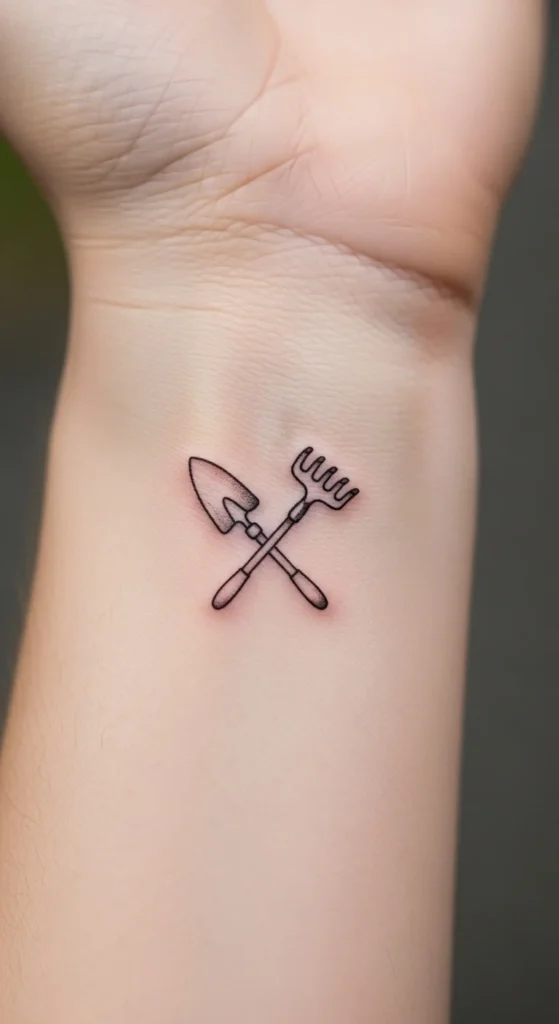 Garden Tools Micro Tattoo