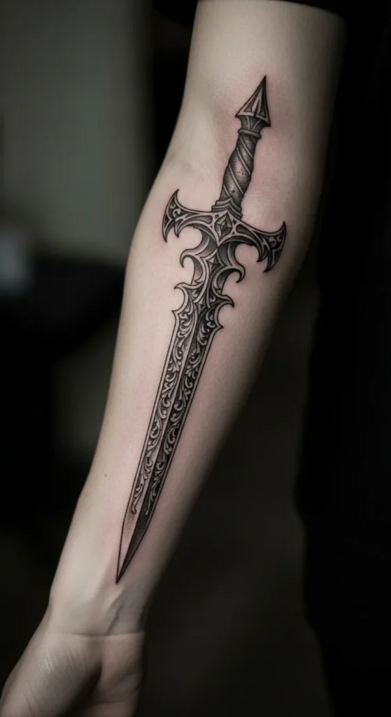Gothic Sword With Pointed Guard
