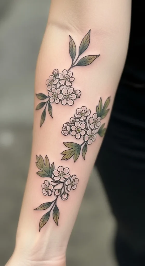 Hawthorn Flower Tattoo