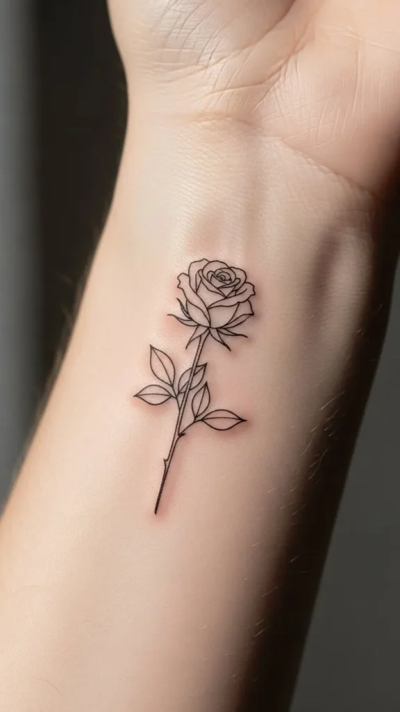 How to Design Minimal Rose Outline Tattoos