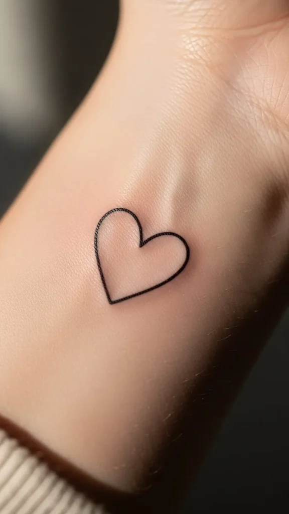 How to Draw Tiny Heart Outline Tattoos