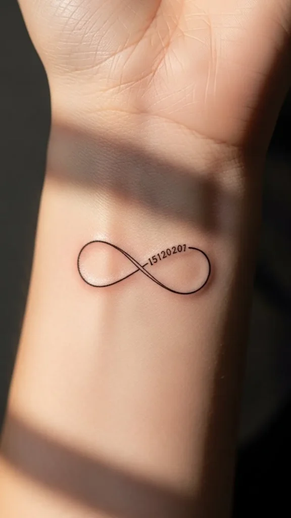 Infinity Line With Subtle Date