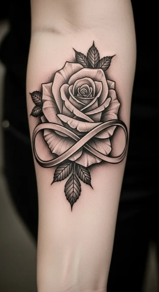 Infinity Rose Forearm Statement