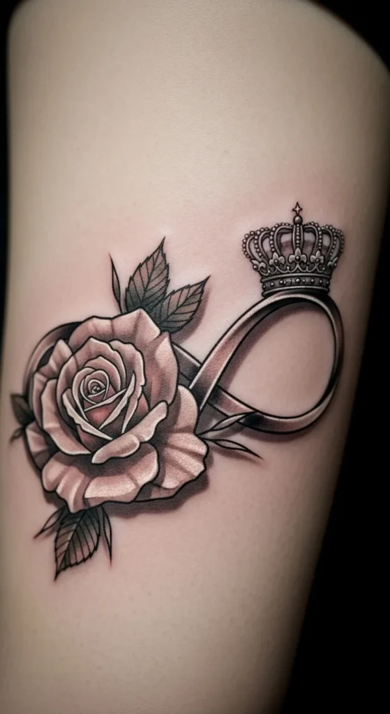 Infinity Rose With Crown Accent