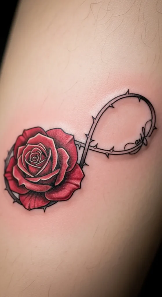  Infinity Rose With Script Accent