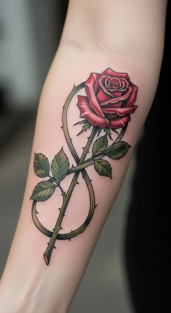  Infinity Rose With Stem Wrap