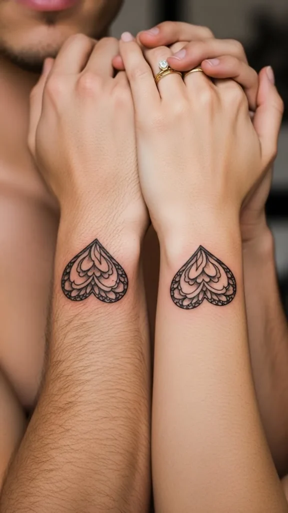 Intertwined Hearts with Matching Placement