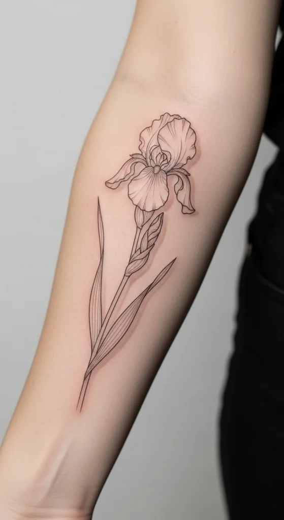 Iris Stem Tattoo