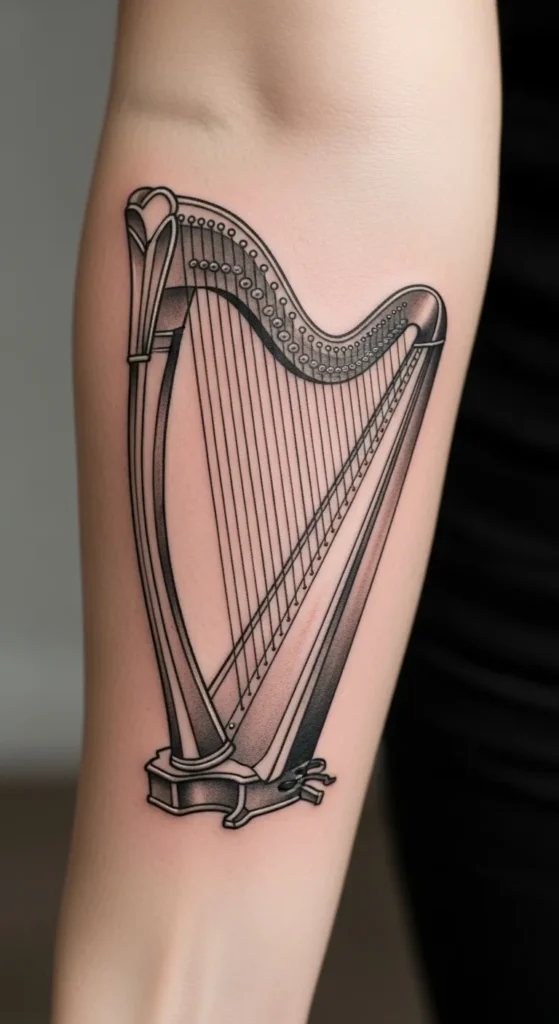 Irish Harp Tattoos