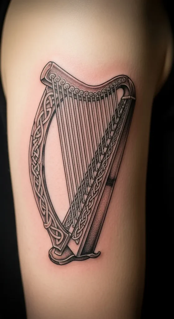 Irish National Harp Motif