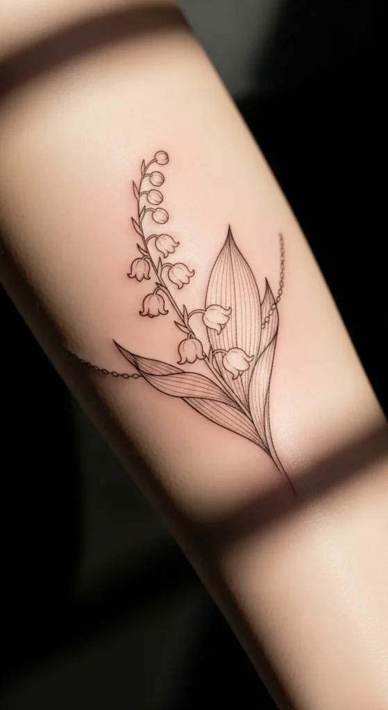 Lily of the Valley Chain Tattoo