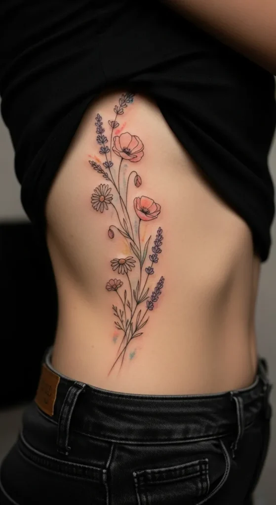 Loose Wildflower Line on the Ribcage