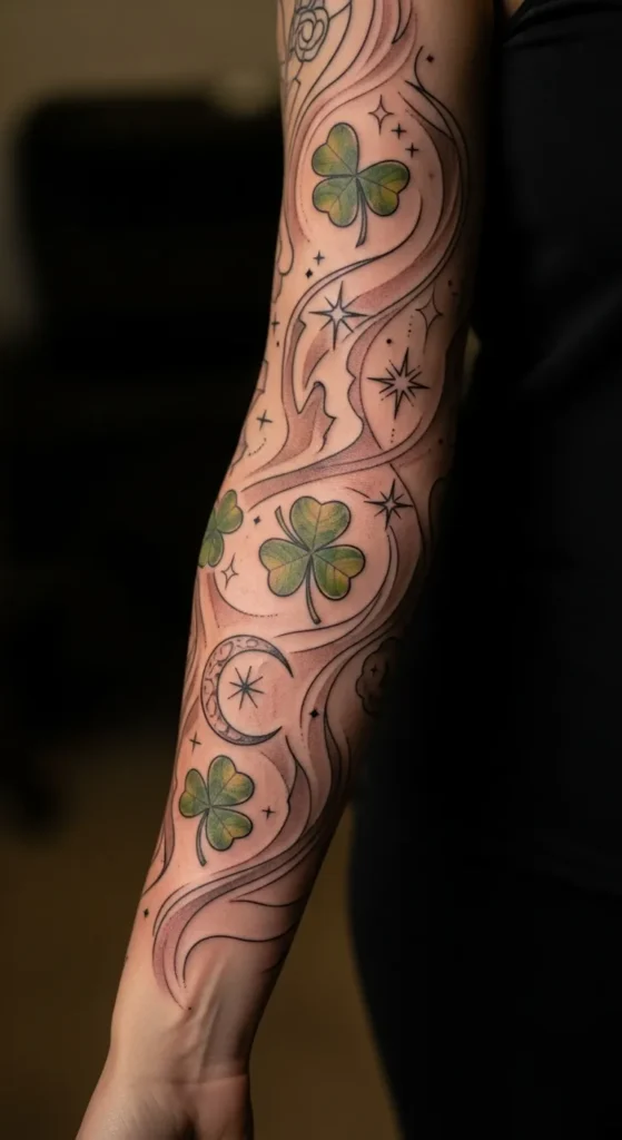 Lucky Charm Sleeve Tattoos