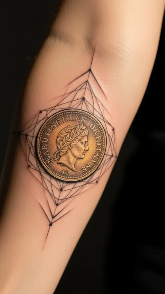 Lucky Coin and Line Frame