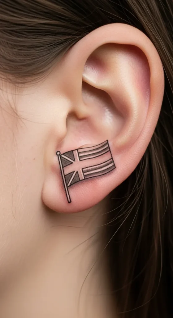 Micro Flag Behind the Ear