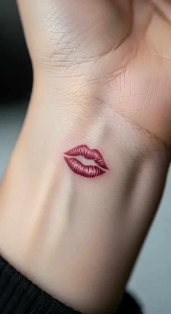 Micro Kiss Tattoo