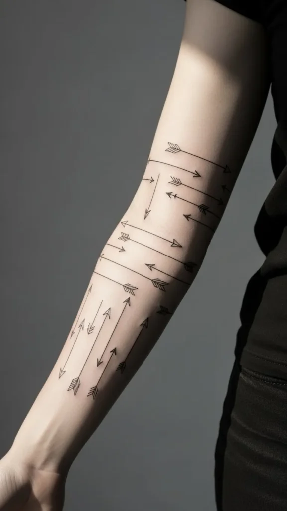 Minimal Fine Line Arrow Sleeve