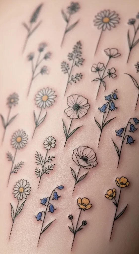 Minimal Floral Dotwork
