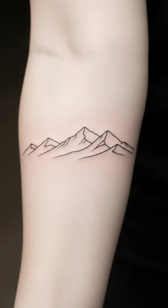 Minimal Irish Mountain Outline
