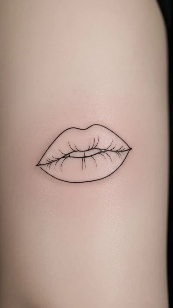 Minimal Line Kiss Outline