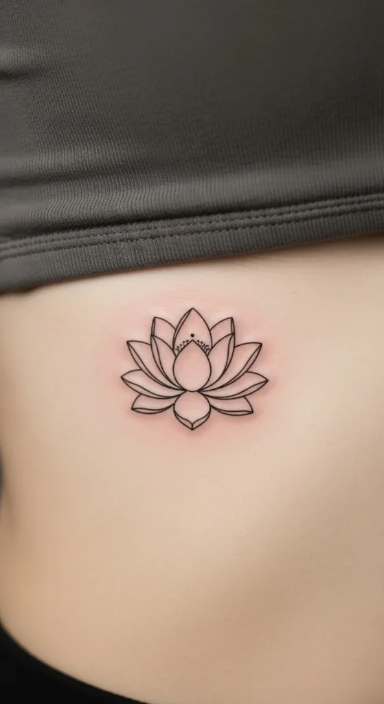 Minimal Lotus Outline