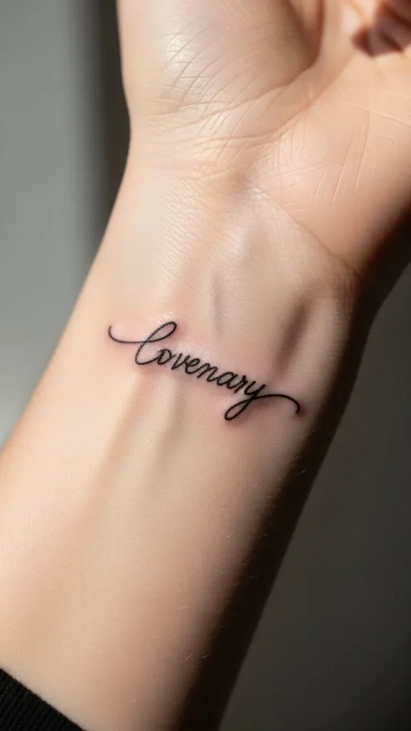 Minimal Script Name Tattoo