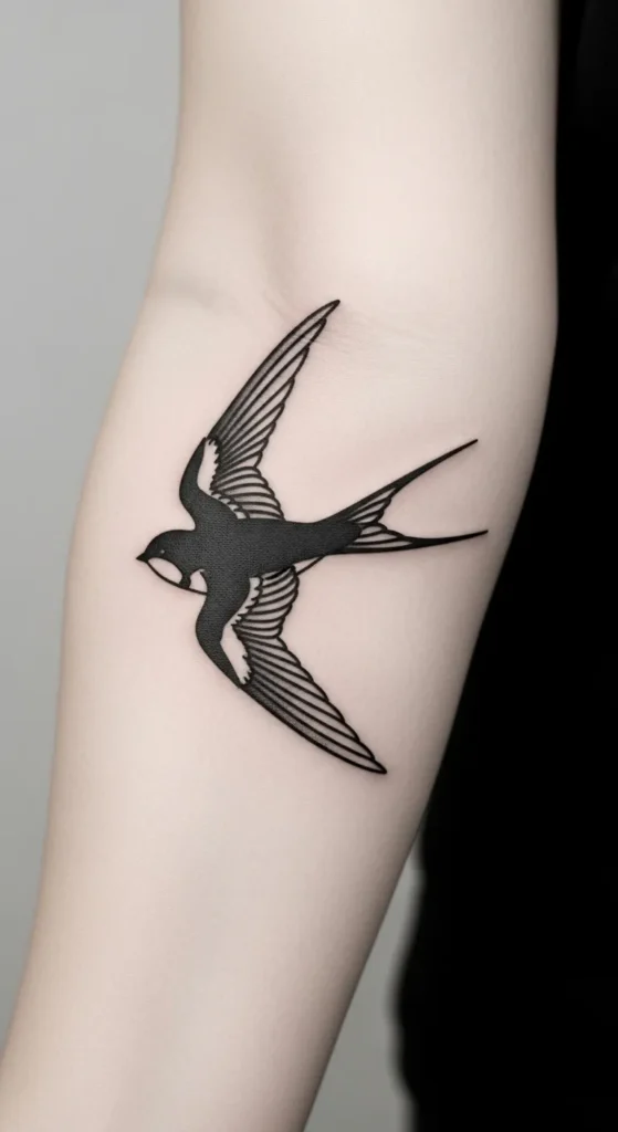 Minimal Swallow Silhouette