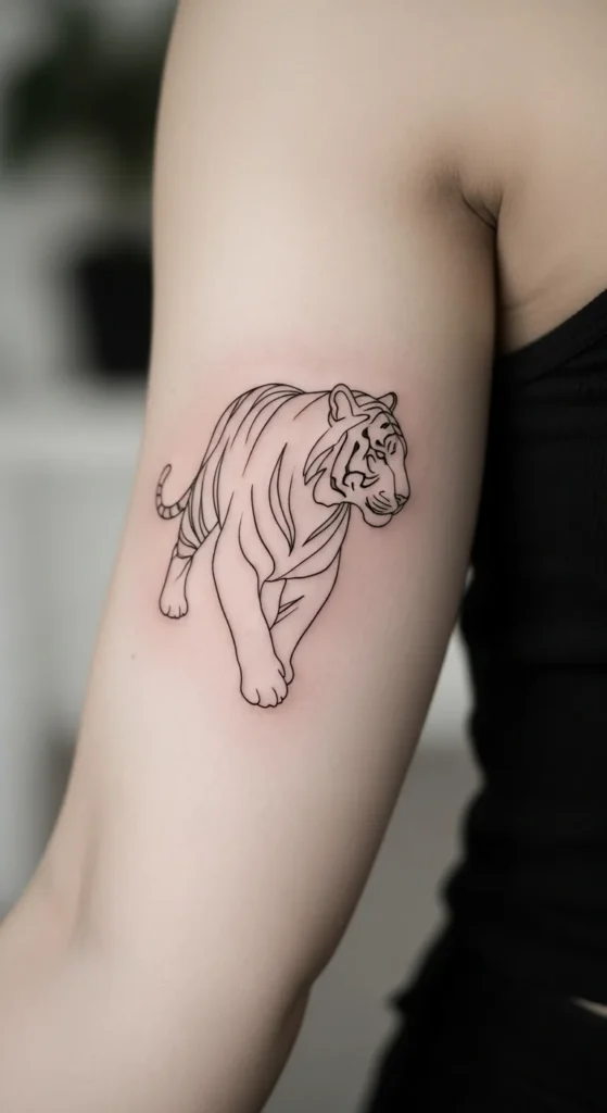 Minimalist Tiger Line Tattoo