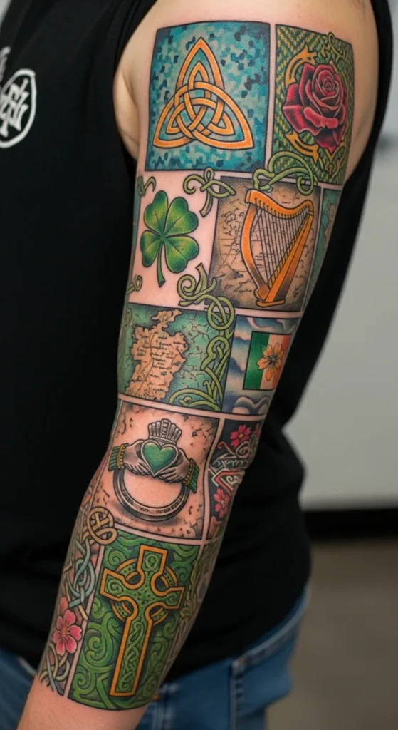 Mixed Heritage Irish Patchwork Sleeve