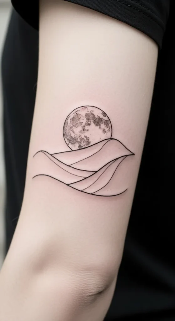 Moon Rising Over Hills