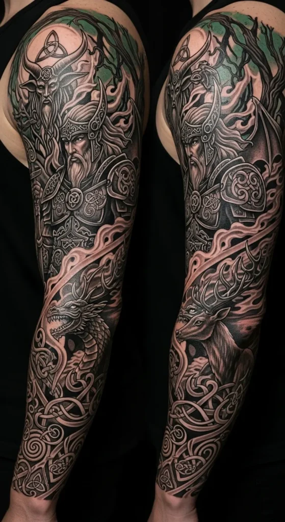 Mythical Celtic Warrior Sleeve
