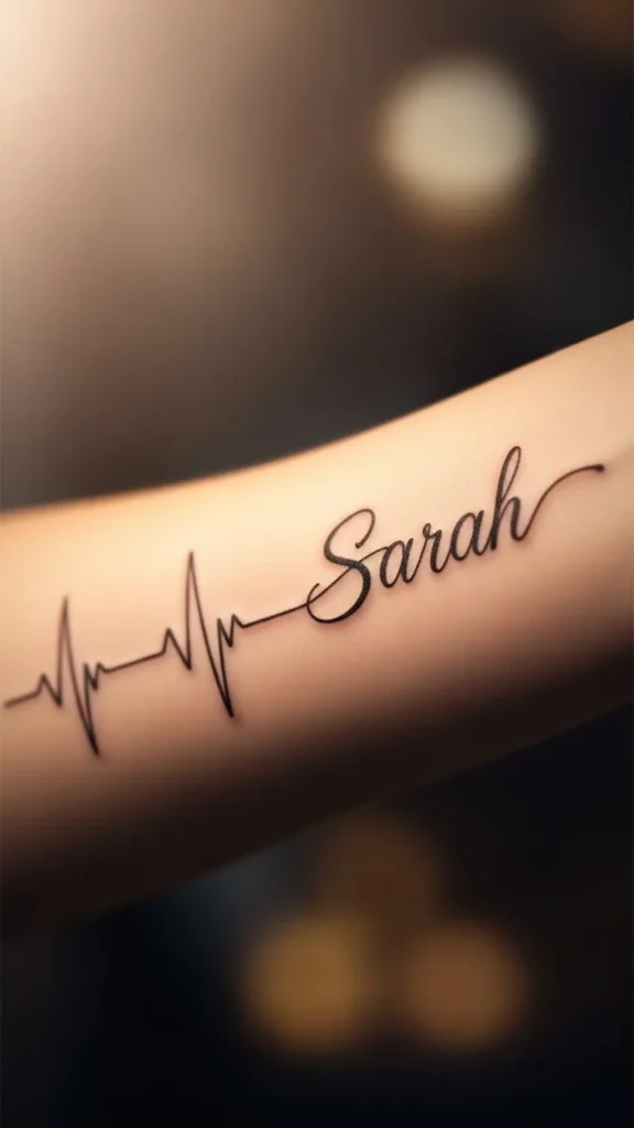 Name With Heartbeat Line