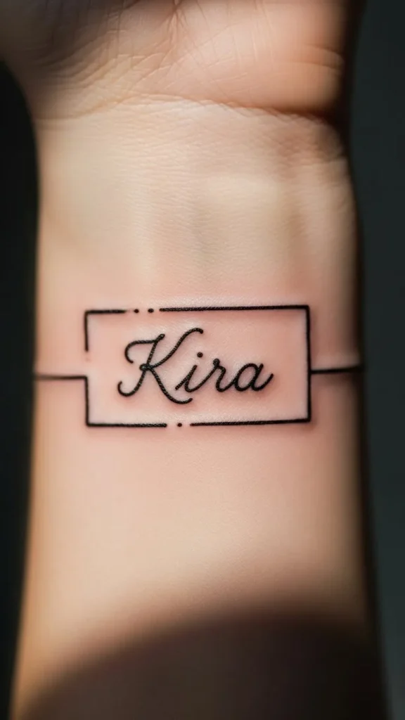 Name With Minimal Line Frame