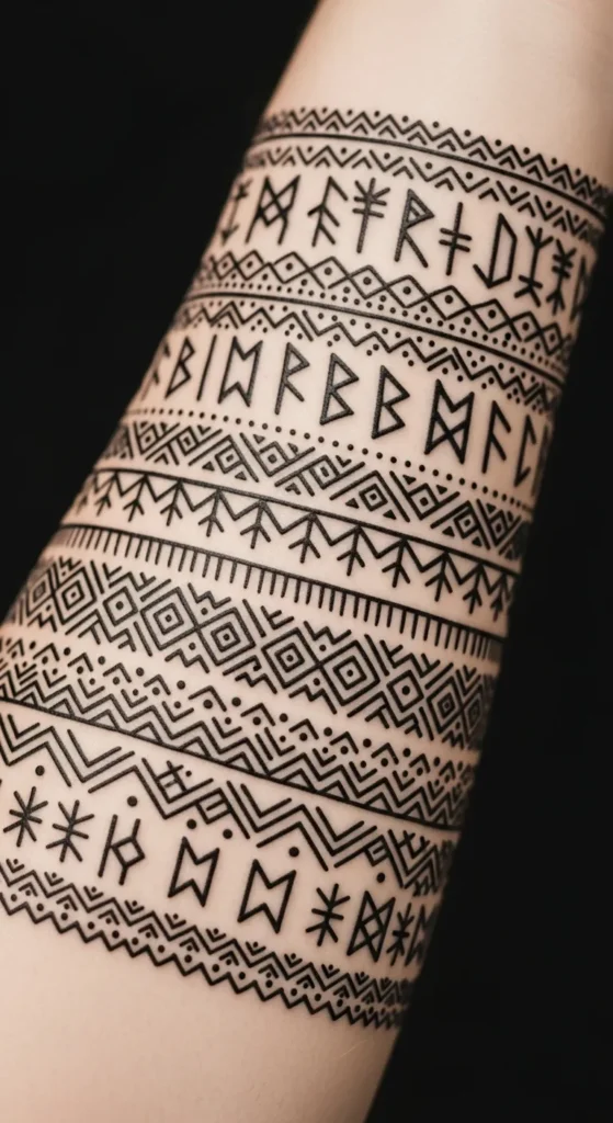 Nordic Rune-Inspired Pattern Rows