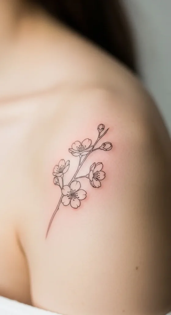 Outline Cherry Blossom