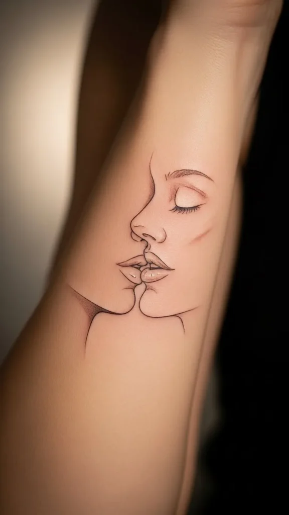 Outline Kiss with Shadow